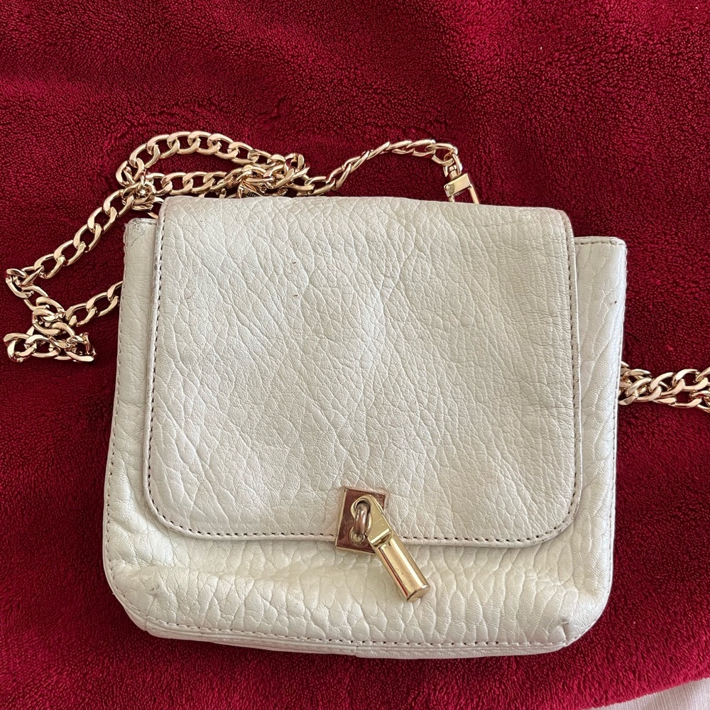 Elizabeth and James Cream Chain Shoulder Bag